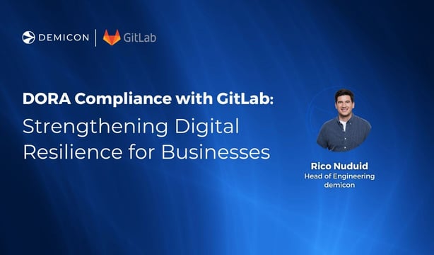 Banner for DORA compliance with GitLab focusing on digital resilience