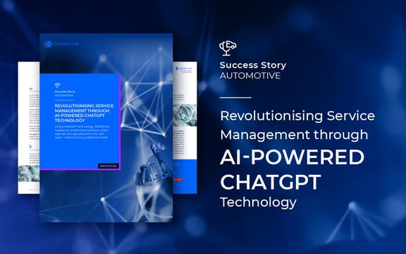 Graphic for success story on AI-powered ChatGPT improving service management