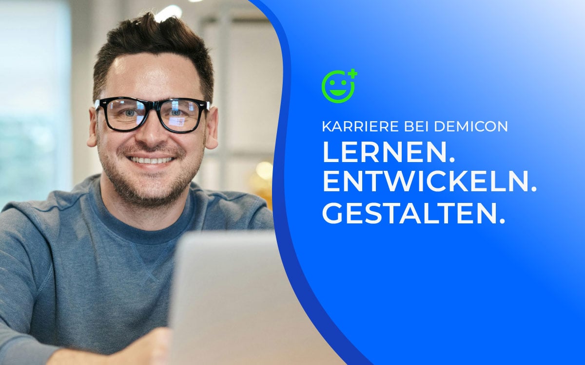 Person with glasses smiling at the screen