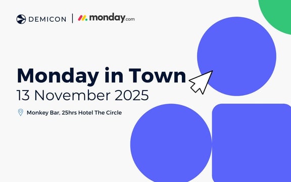Promotion graphic for monday.com in town 