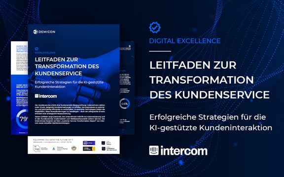 Promotional grafik for Whitepaper "Leitfaden zur Transformation des Kundenservice: Erfolgreiche Strategien für die KI-gestützte Kundeninteraktion"