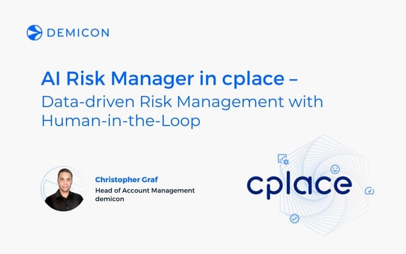 Graphic about data-driven risk management in cplace using the AI Risk Manager