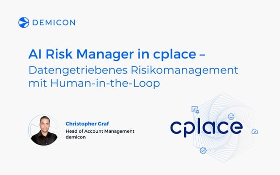 Grafik zum datengetriebenen Risikomanagement mit dem AI Risk Manager in cplace