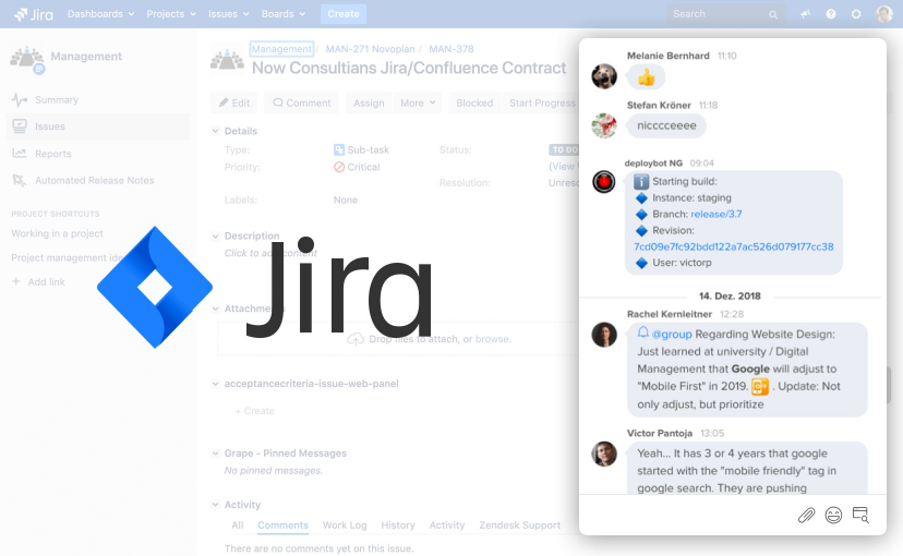 Grape-Integration für Jira - besser im passenden Kontext arbeiten